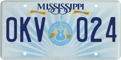 MS license plate OKV024