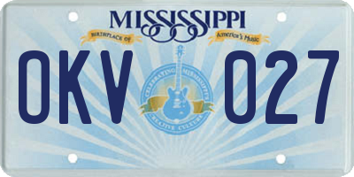 MS license plate OKV027