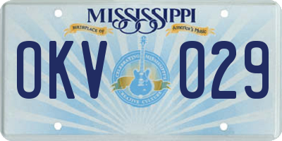 MS license plate OKV029