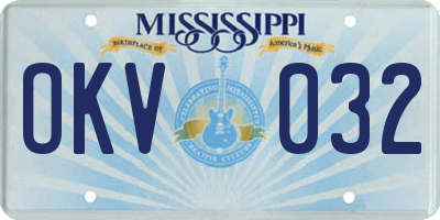 MS license plate OKV032