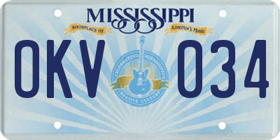 MS license plate OKV034