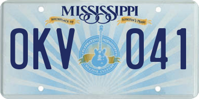 MS license plate OKV041