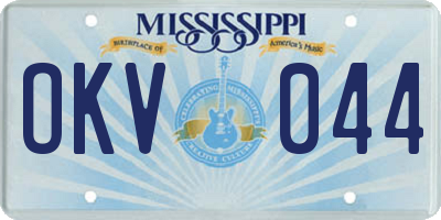 MS license plate OKV044