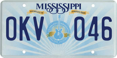 MS license plate OKV046