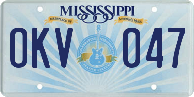 MS license plate OKV047