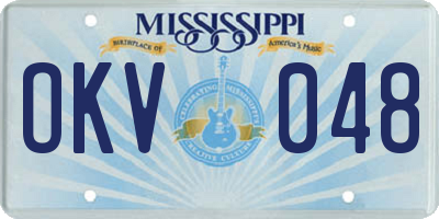 MS license plate OKV048