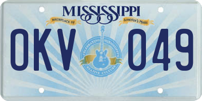 MS license plate OKV049