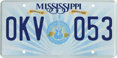 MS license plate OKV053