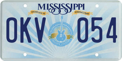 MS license plate OKV054