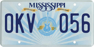 MS license plate OKV056