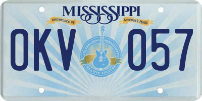 MS license plate OKV057