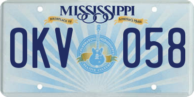 MS license plate OKV058