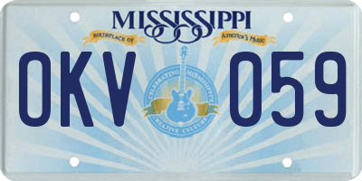 MS license plate OKV059