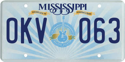 MS license plate OKV063