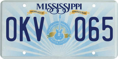 MS license plate OKV065