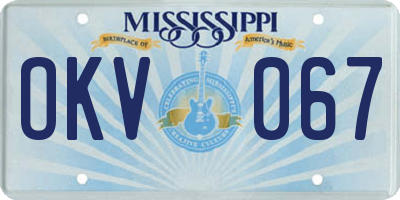 MS license plate OKV067