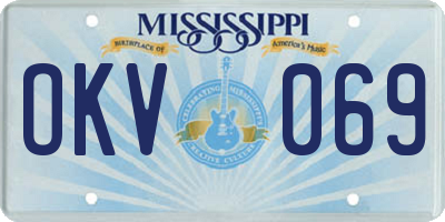MS license plate OKV069