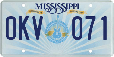 MS license plate OKV071