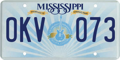 MS license plate OKV073