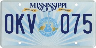 MS license plate OKV075