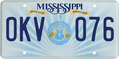 MS license plate OKV076