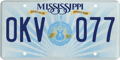 MS license plate OKV077