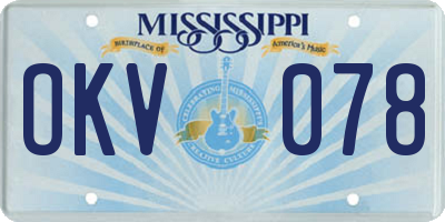 MS license plate OKV078