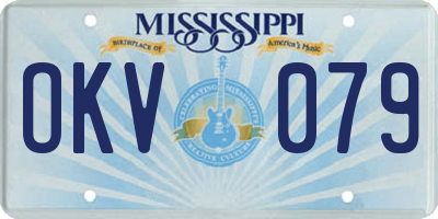 MS license plate OKV079