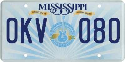 MS license plate OKV080