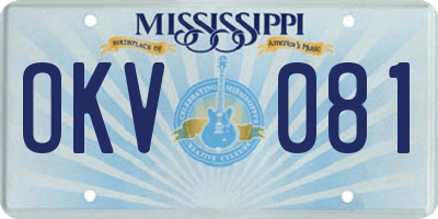 MS license plate OKV081