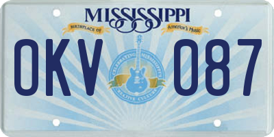 MS license plate OKV087