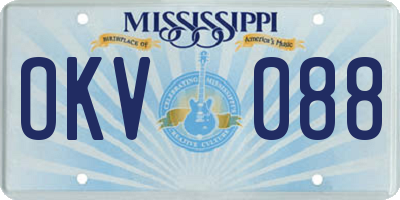 MS license plate OKV088