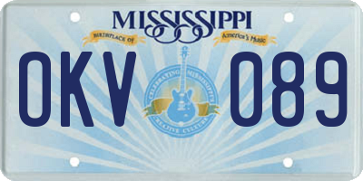 MS license plate OKV089