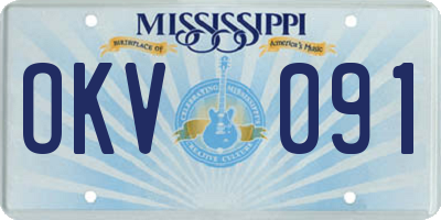 MS license plate OKV091