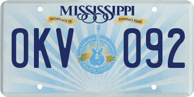 MS license plate OKV092