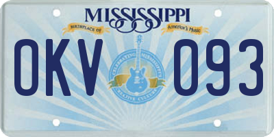 MS license plate OKV093