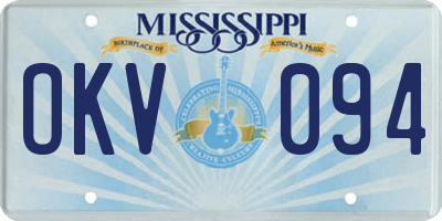 MS license plate OKV094