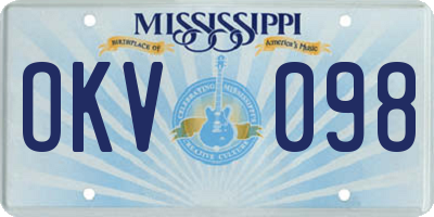 MS license plate OKV098
