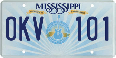 MS license plate OKV101