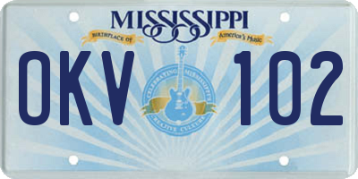 MS license plate OKV102