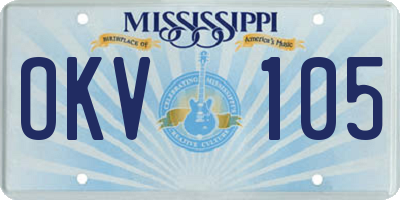MS license plate OKV105