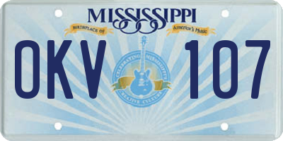 MS license plate OKV107