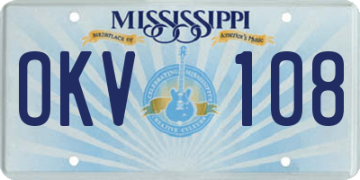 MS license plate OKV108