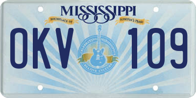 MS license plate OKV109