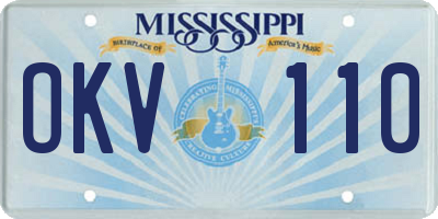 MS license plate OKV110
