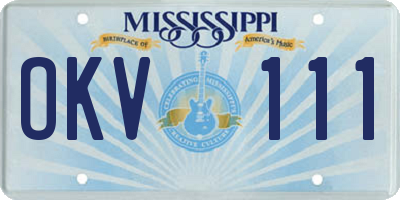 MS license plate OKV111