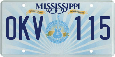 MS license plate OKV115