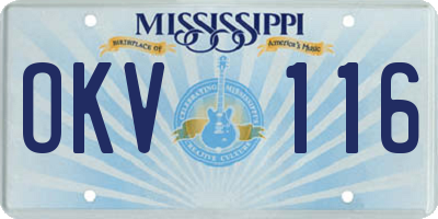MS license plate OKV116