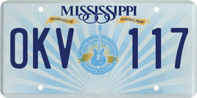 MS license plate OKV117