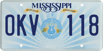 MS license plate OKV118